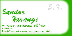 sandor harangi business card